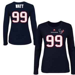 Texans JJ Watt Navy Long Sleeve T-Shirt